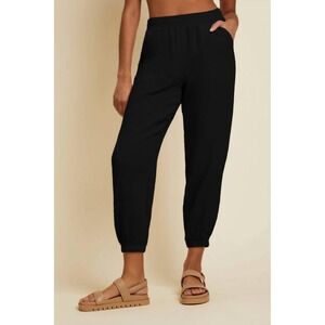 Nation LTD Women's Black Lyocell Jogger Pants Size XS Elastic Waist USA Made EUC